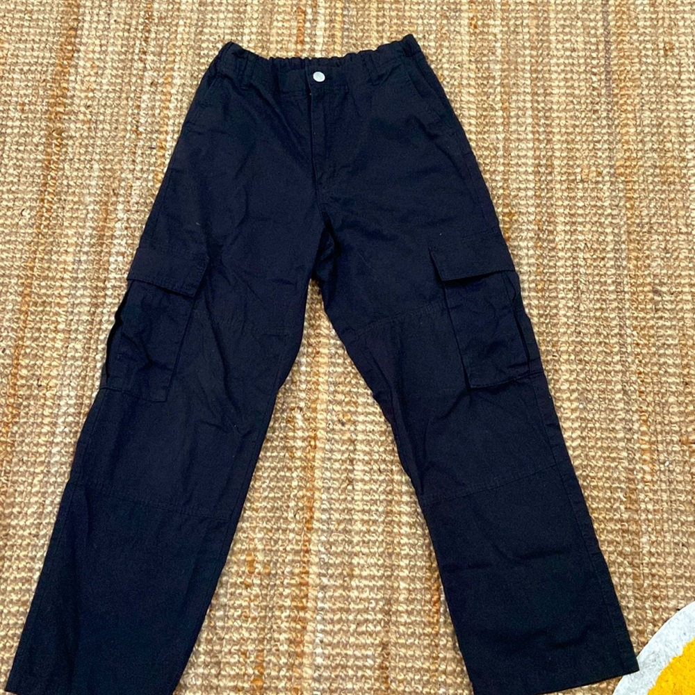 Wide leg black cargos